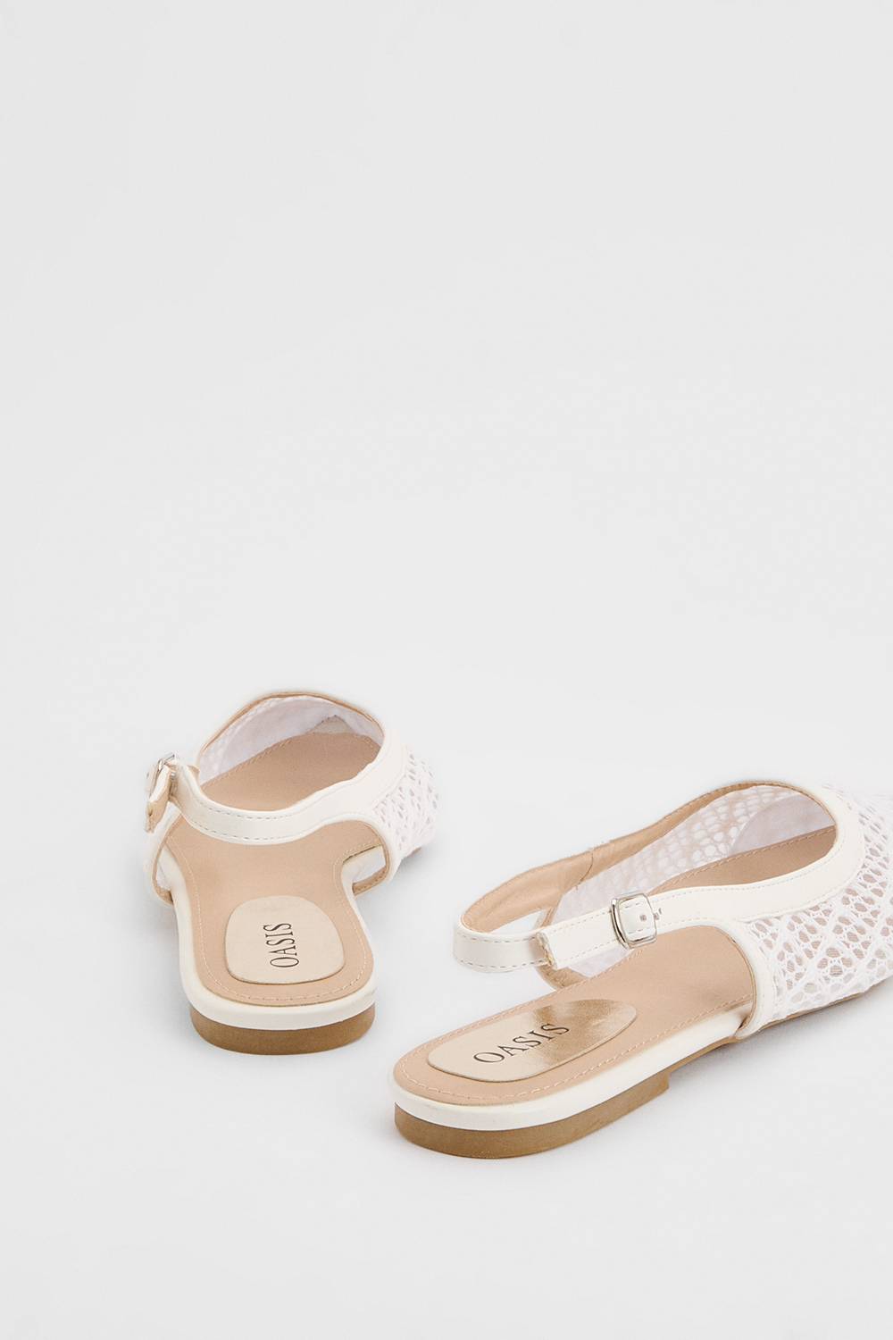 Oasis Chaussures Plates À Bout Pointu Gemma En Maille Avec Bride Arrière
