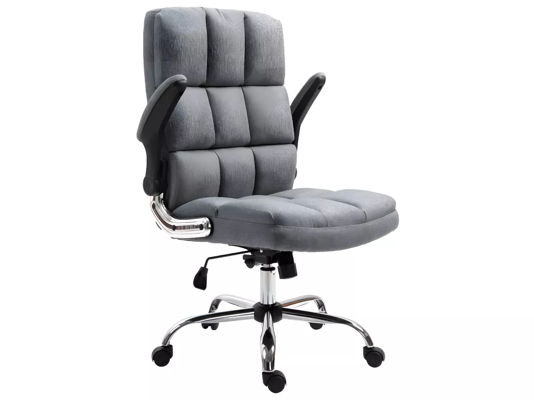 Chaise de bureau MCW-J21, tissu/textile gris