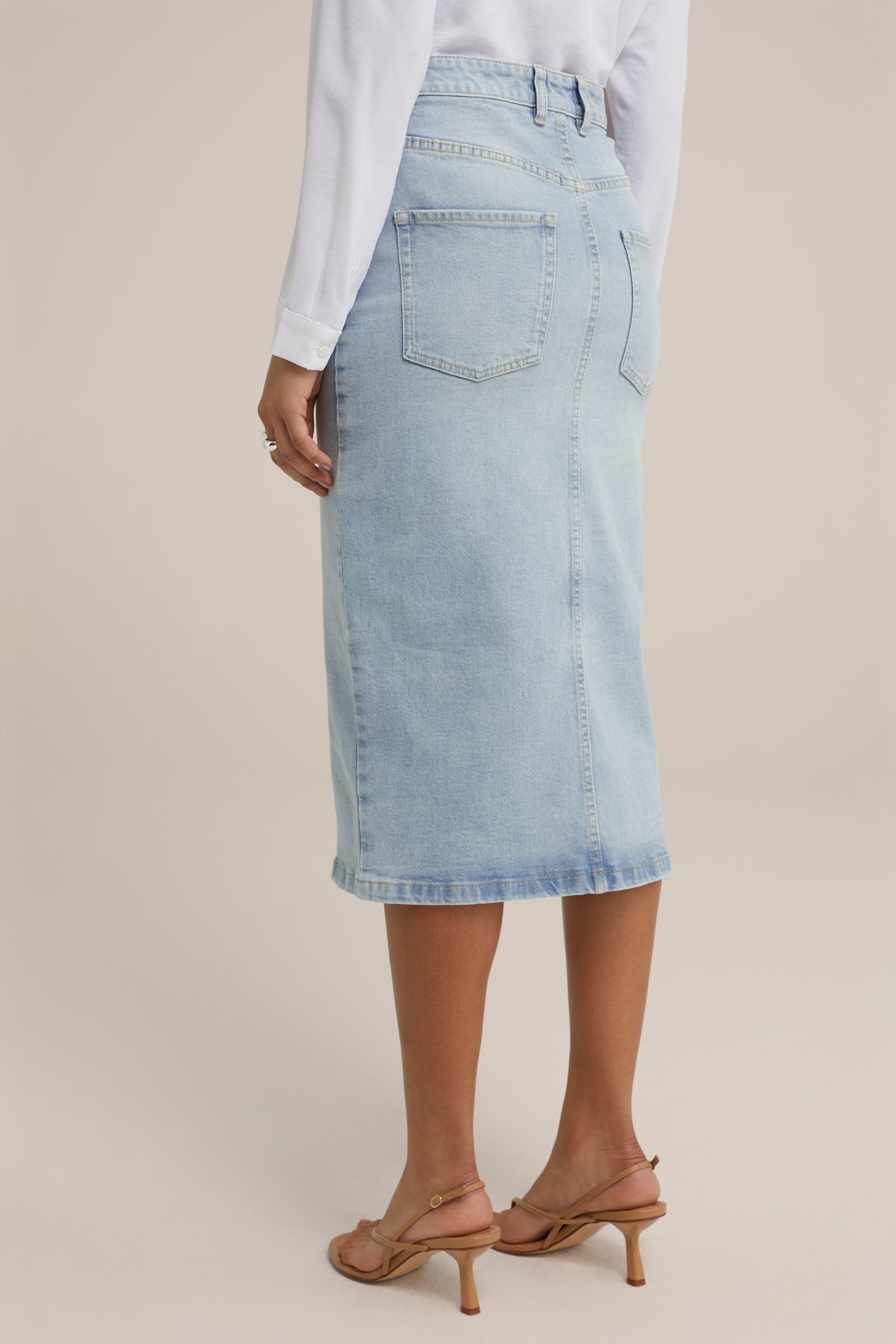 high rise denim rok Blue Ridge Lichtblauw