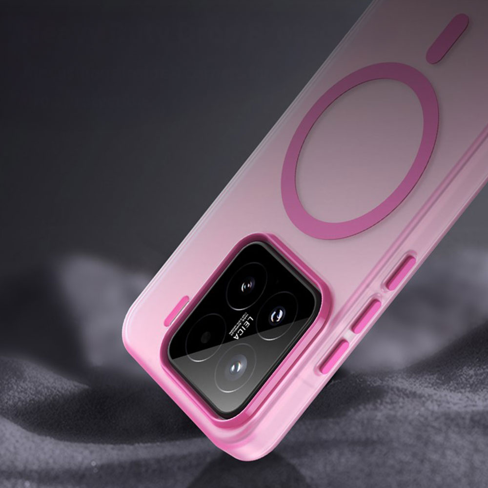 Xiaomi 15 Hybrid Hülle TPU Bumper Slim Design MagSafe-Modul Matt - Pink / Transparent