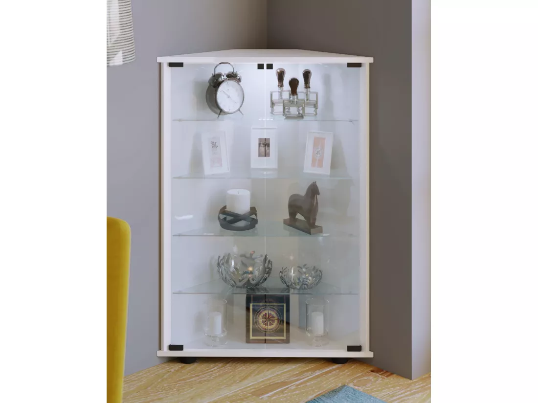Bois Verre Vitrine d'angle Jecka L