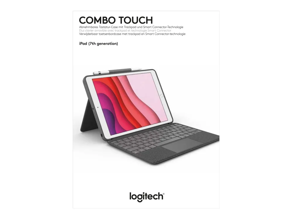 Logitech® | Combo Touch - Tastatur og folio-kasse - med trackpad - bagbelyst - Apple Smart connector - QWERTY - Pan Nordic - grafit - for Apple 10.2-inch iPad (7. generation, 8. generation, 9. generation)