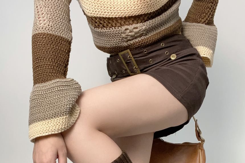 Rosesand - Effen gebreide beenwarmers