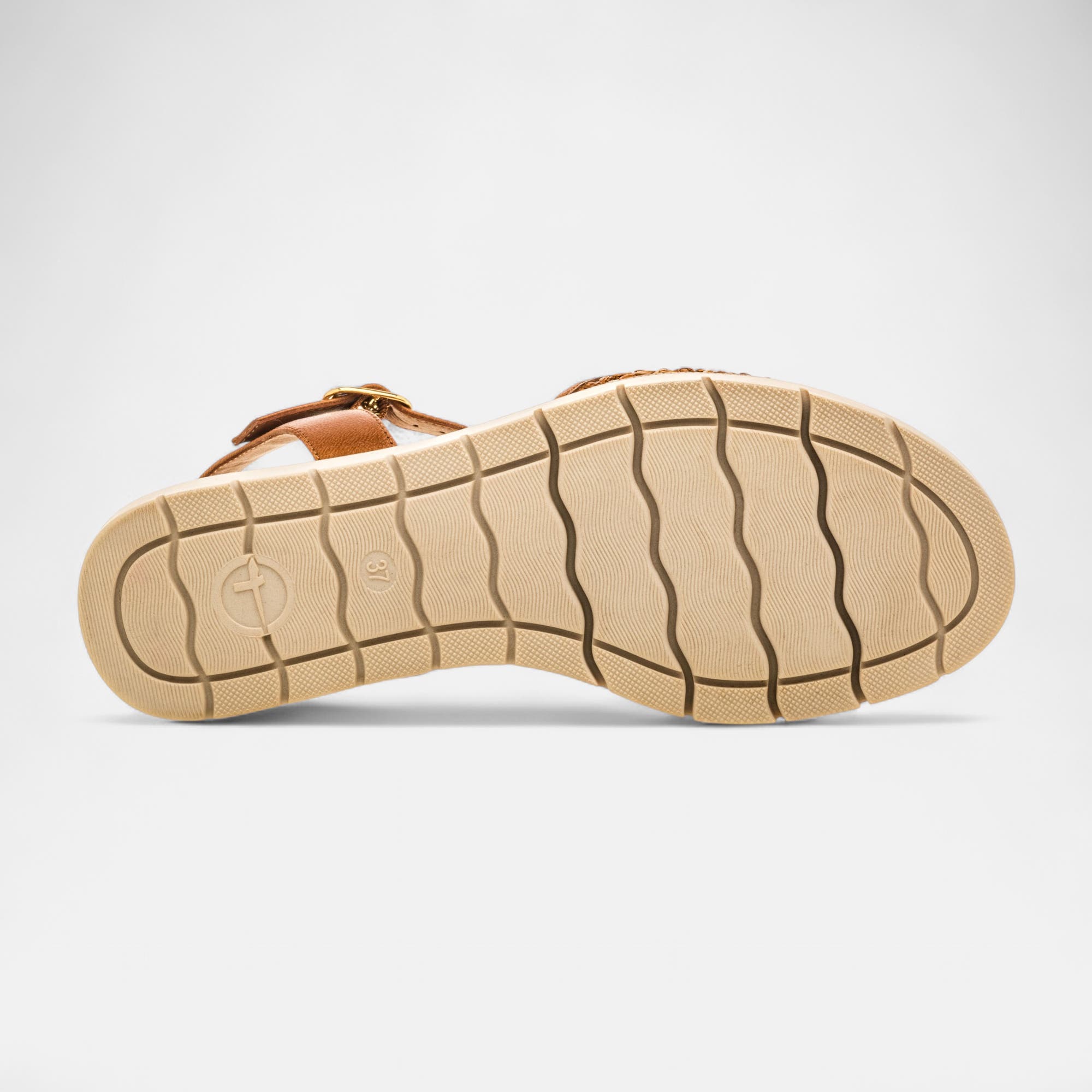 Sandales à talon compensé Femme cognac