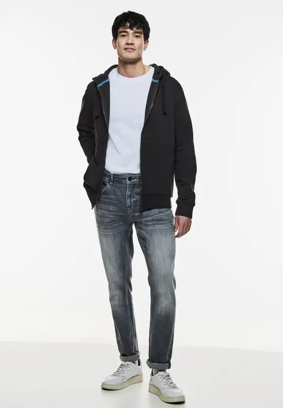 Hoodiejacke mit Taschen - Black