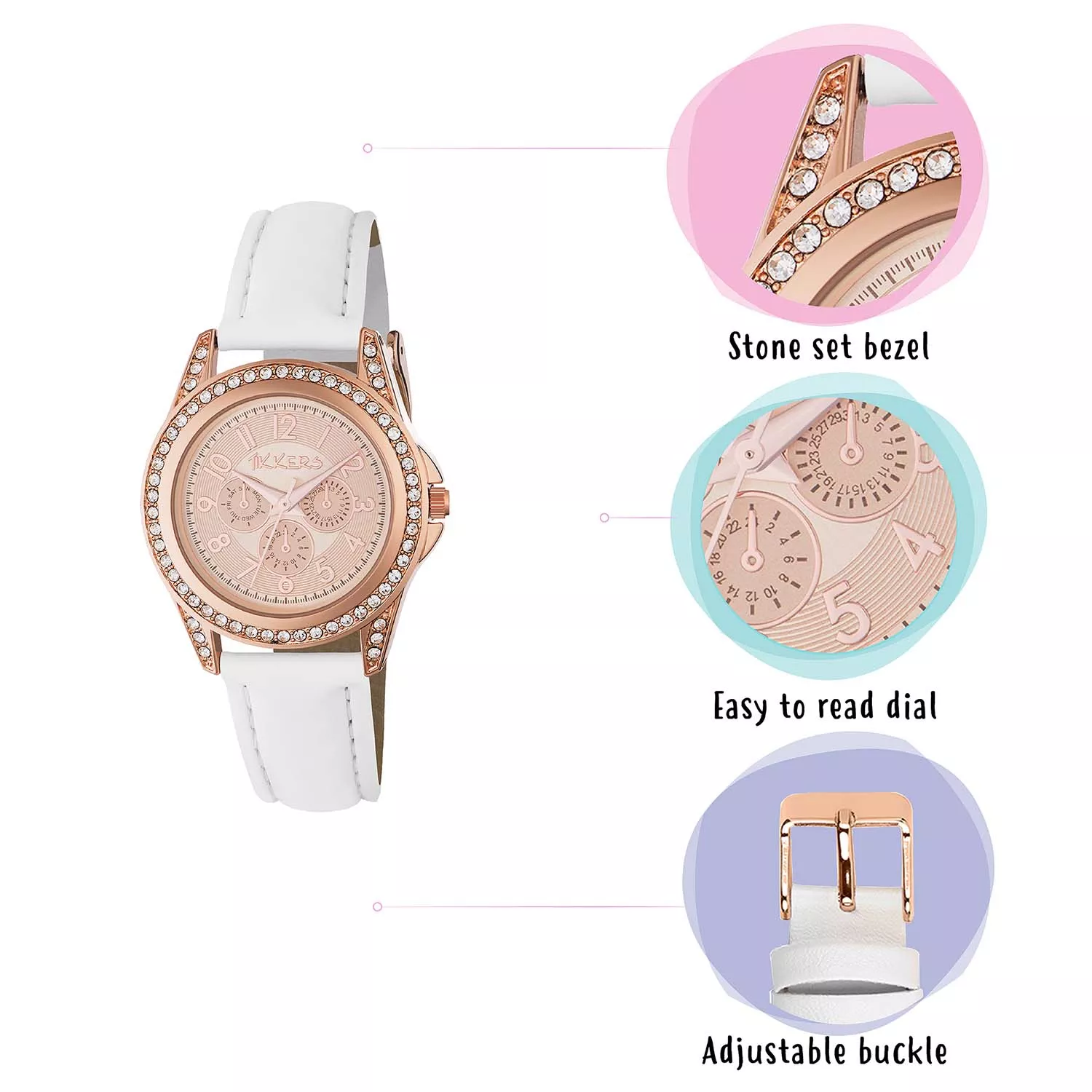Tikkers Rose Gold børneur Gavesæt ATK1018