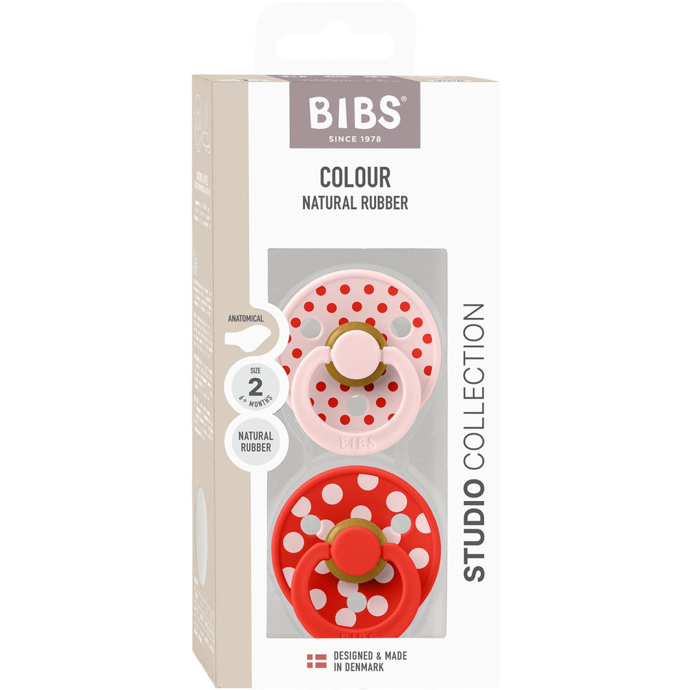 Køb Bibs Blossom/Candy Apple Sut Studio Colour 2-Pak Polka Anatomical Latex