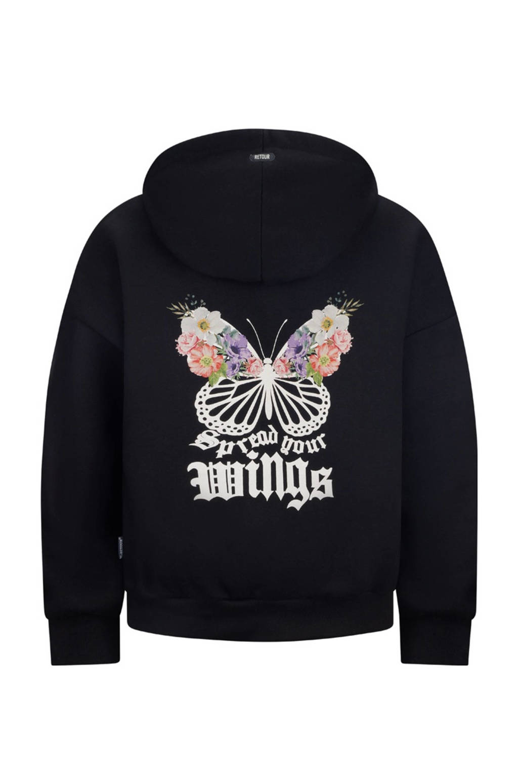 Retour Jeans hoodie Teeny met backprint zwart