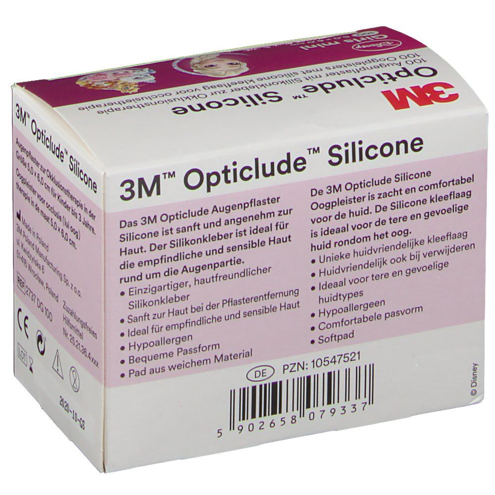 Opticlude 3M Silicone Disney Girls mini 5 cm x 6 cm