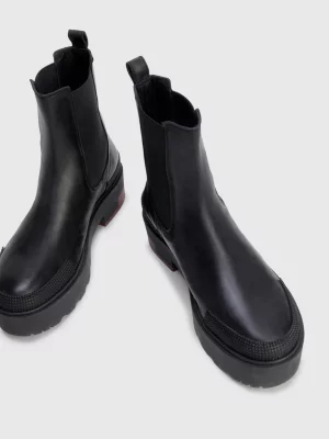Botas de cano curto Crest com sola grossa em couro