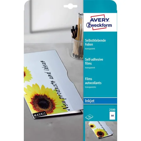 Avery Zweckform Transparente, selbstklebende Folien, DIN A4