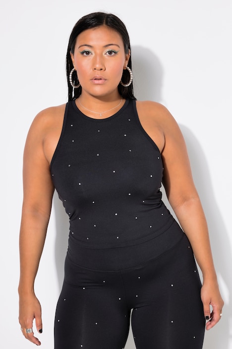 Crop-Top, Slim Shape, Glitzersteinchen