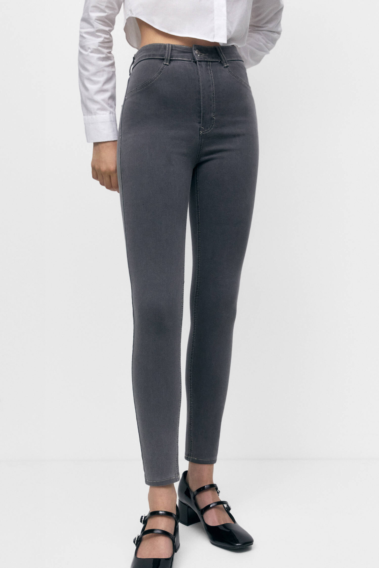 JEGGING DE CINTURA ALTA - CINZA