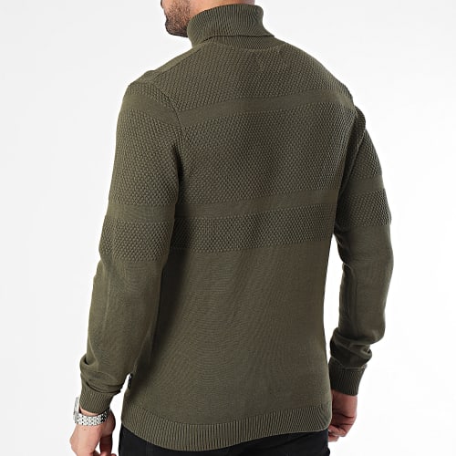 Pull Col Roulé Chris Vert Kaki