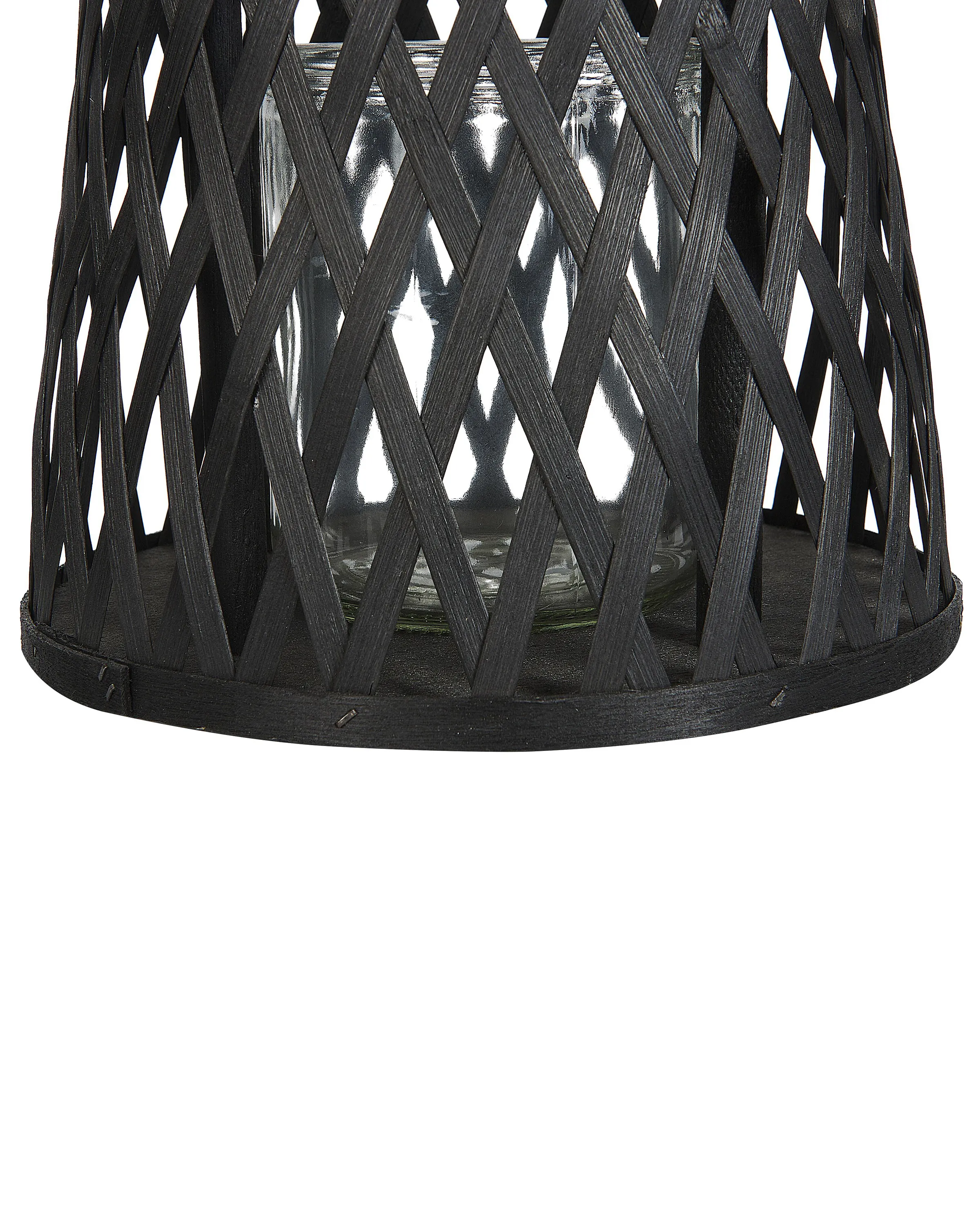 Lantaarn MACTAN Bamboehout 38 cm Zwart