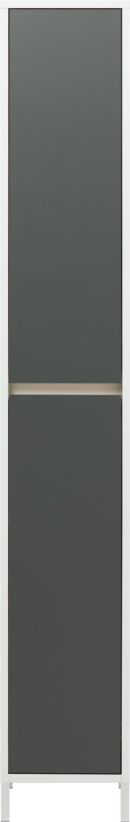 SIERRA Hochschrank - Weiss / Anthrazit / B: 30.0 cm x T: 35.0 cm x H: 190.0 cm