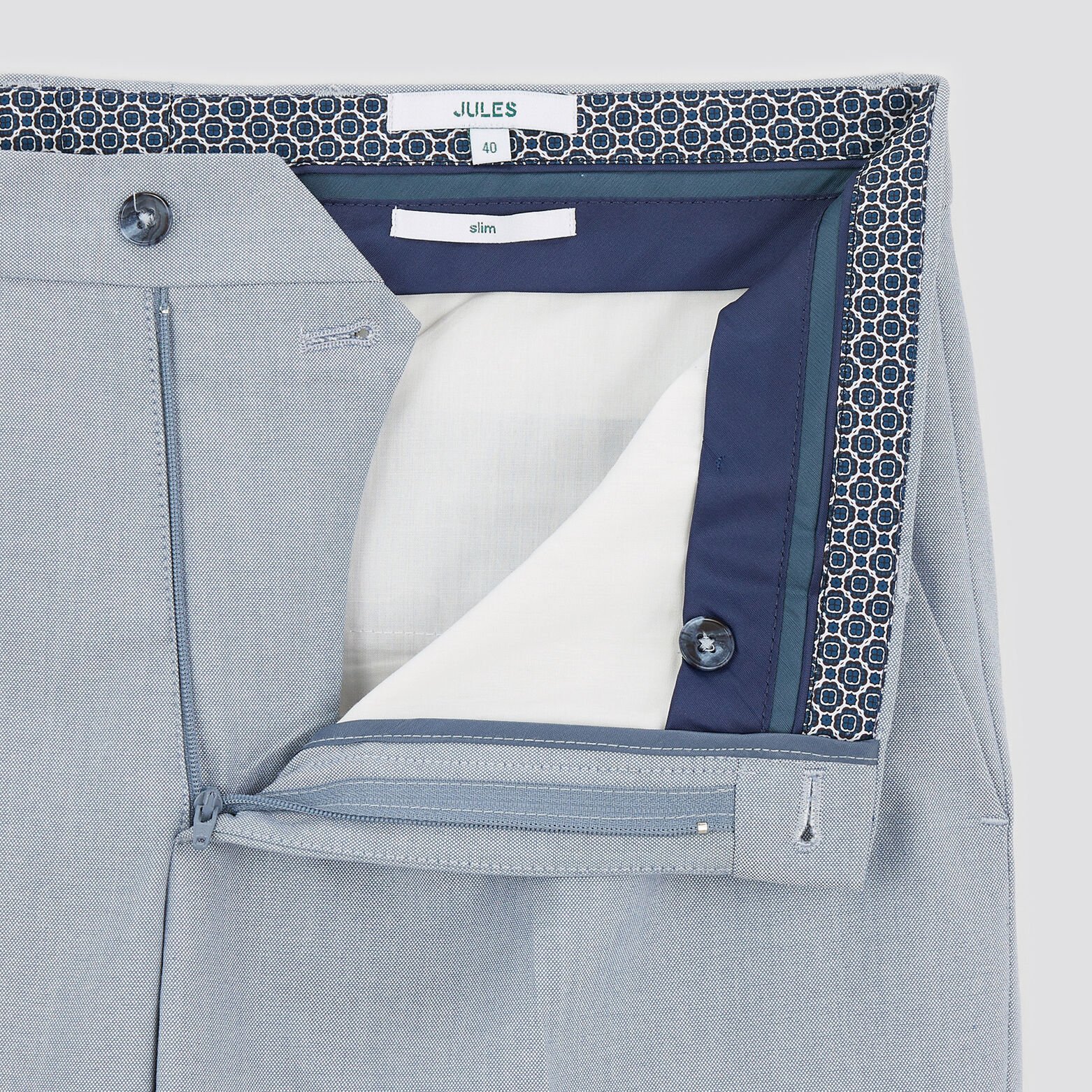 Pantalon de costume slim bi-ton Bleu moyen