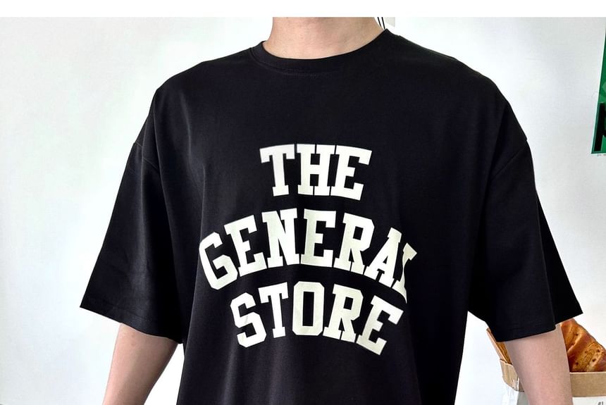 SeoulPop - T-shirt met korte mouwen en tekst in losse pasvorm