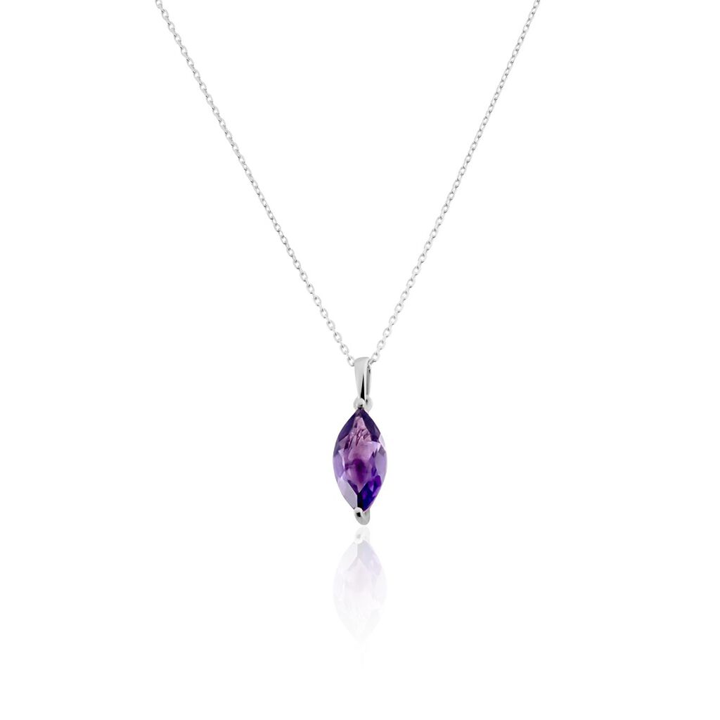 Collier Or Blanc Raquel Améthyste