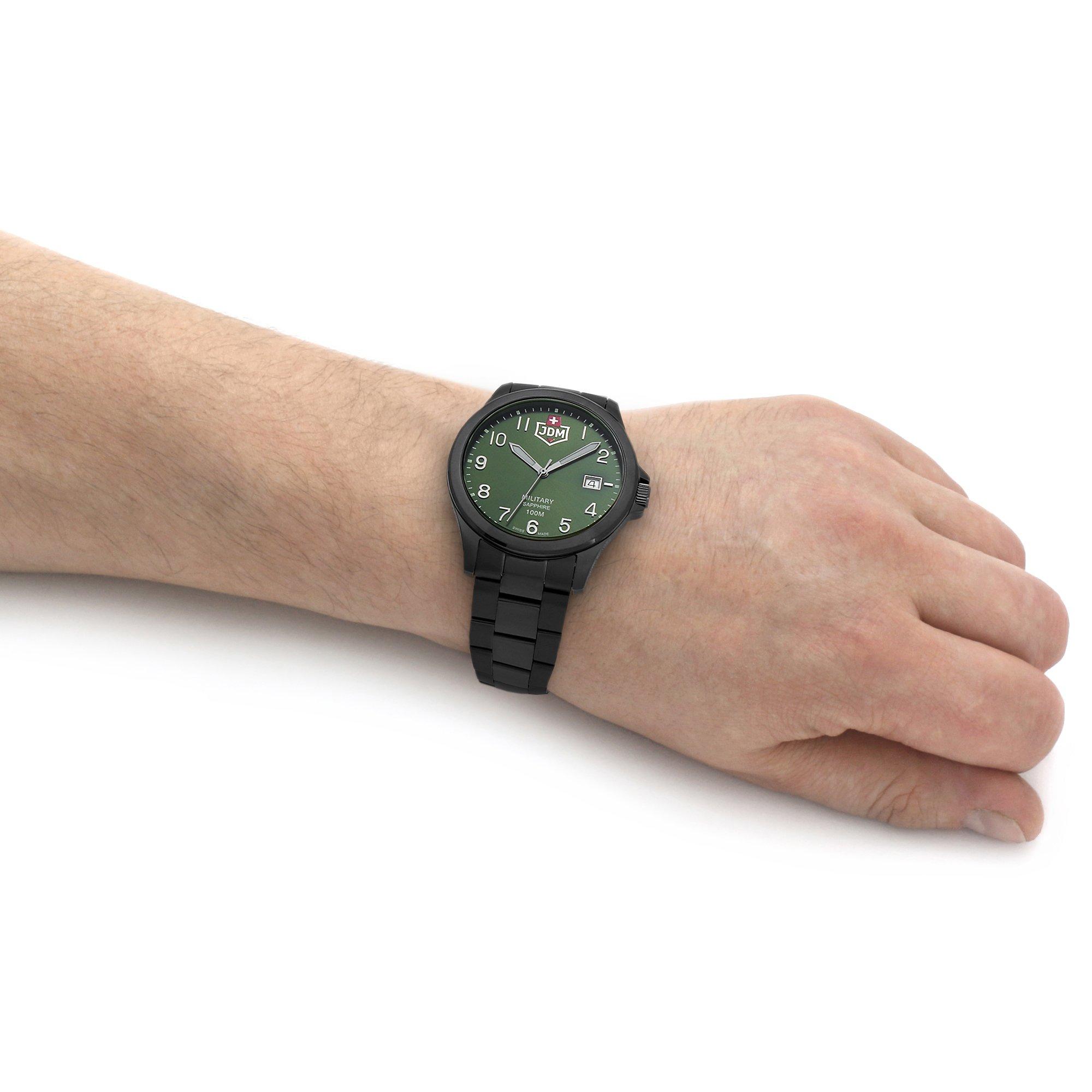 JDM Military Alpha I Gun Ip Green Dial Stainless Steel Sports Watch