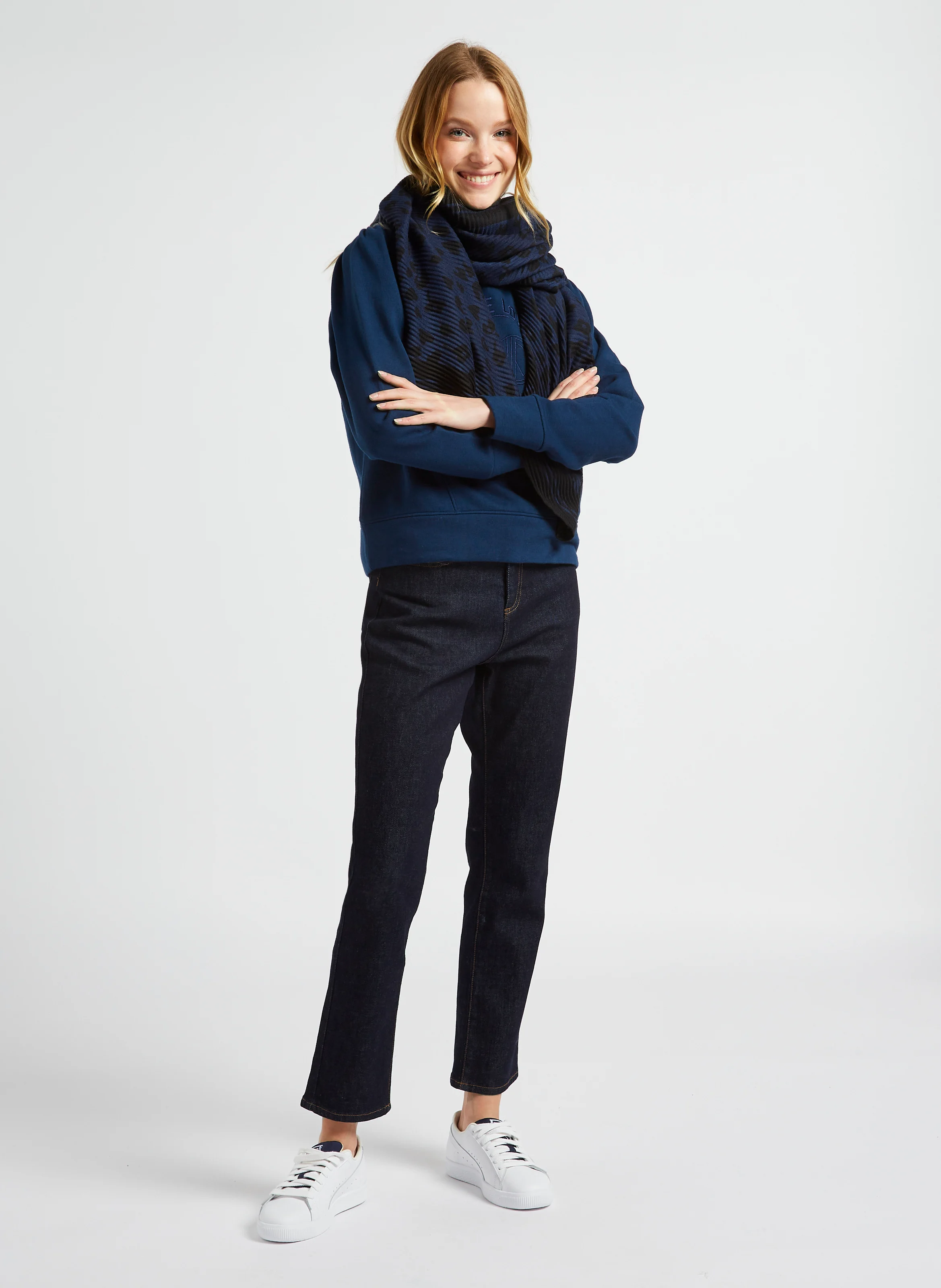 Foulard imprimé | Bleu