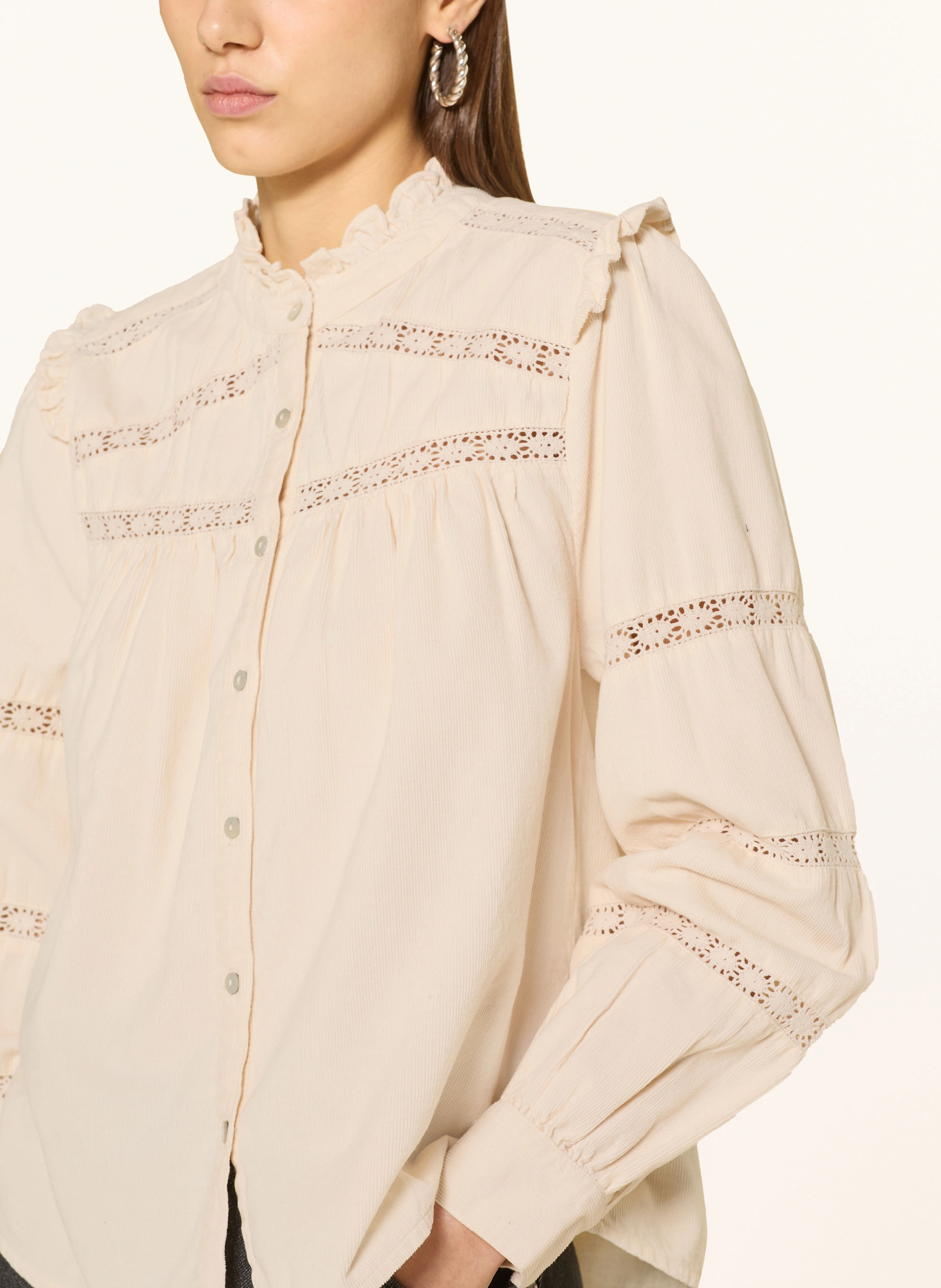 NEO NOIR Cordbluse ISALA mit Rüschen