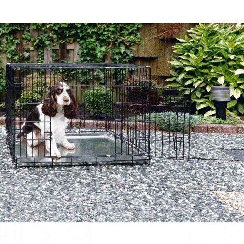 Gaiola galvanizada para cães, preta