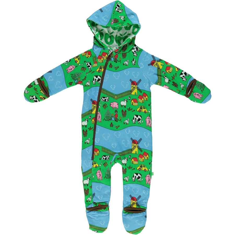 Smafolk Overall Bauernhof und Äpfeln green