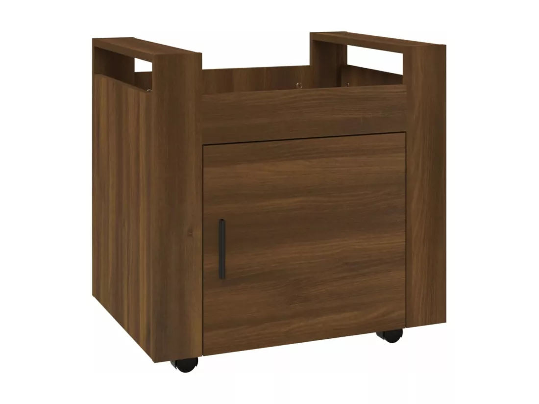 Chariot de bureau Chêne marron 60x45x60 cm Bois d'ingénierie