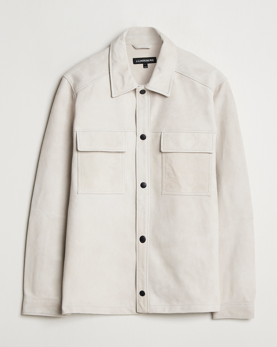 J.Lindeberg Wilden Suede Overshirt Moonbeam
