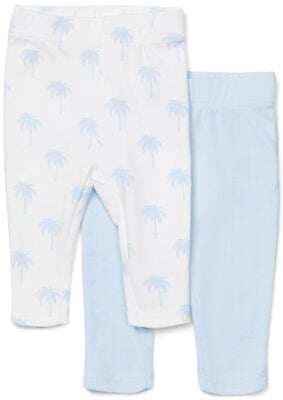 Tiny Treasure Lexi Leggings 2-Pack, Blue/Palm