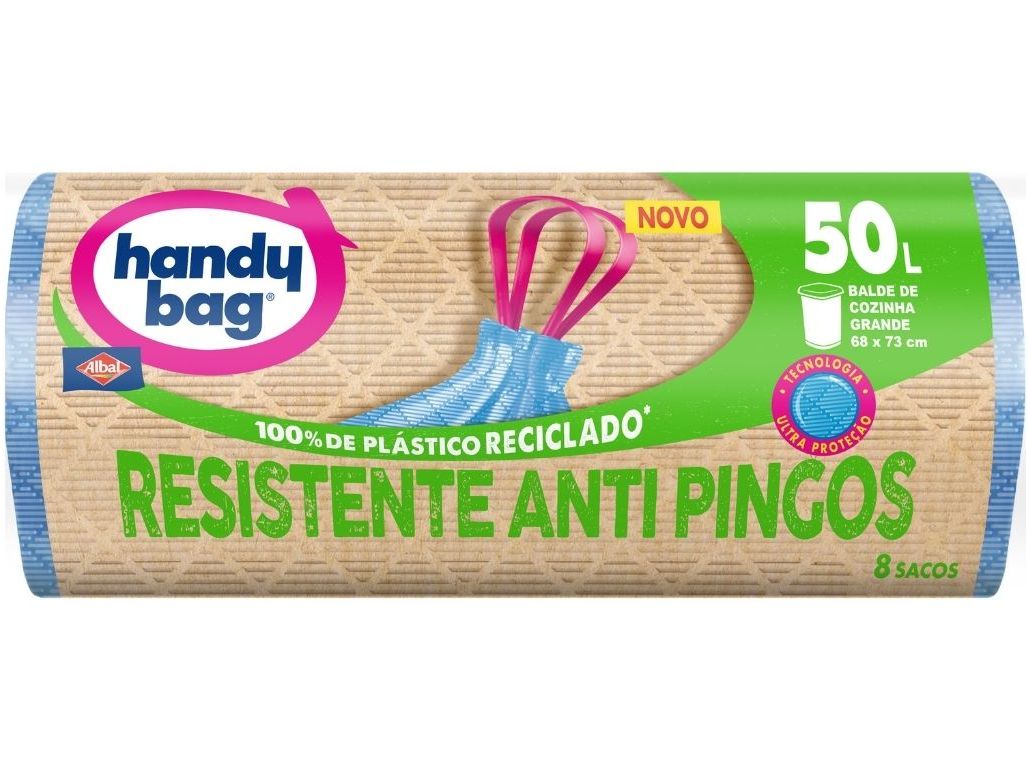 SACOS LIXO HANDY BAG ANTIGOTAS 50L