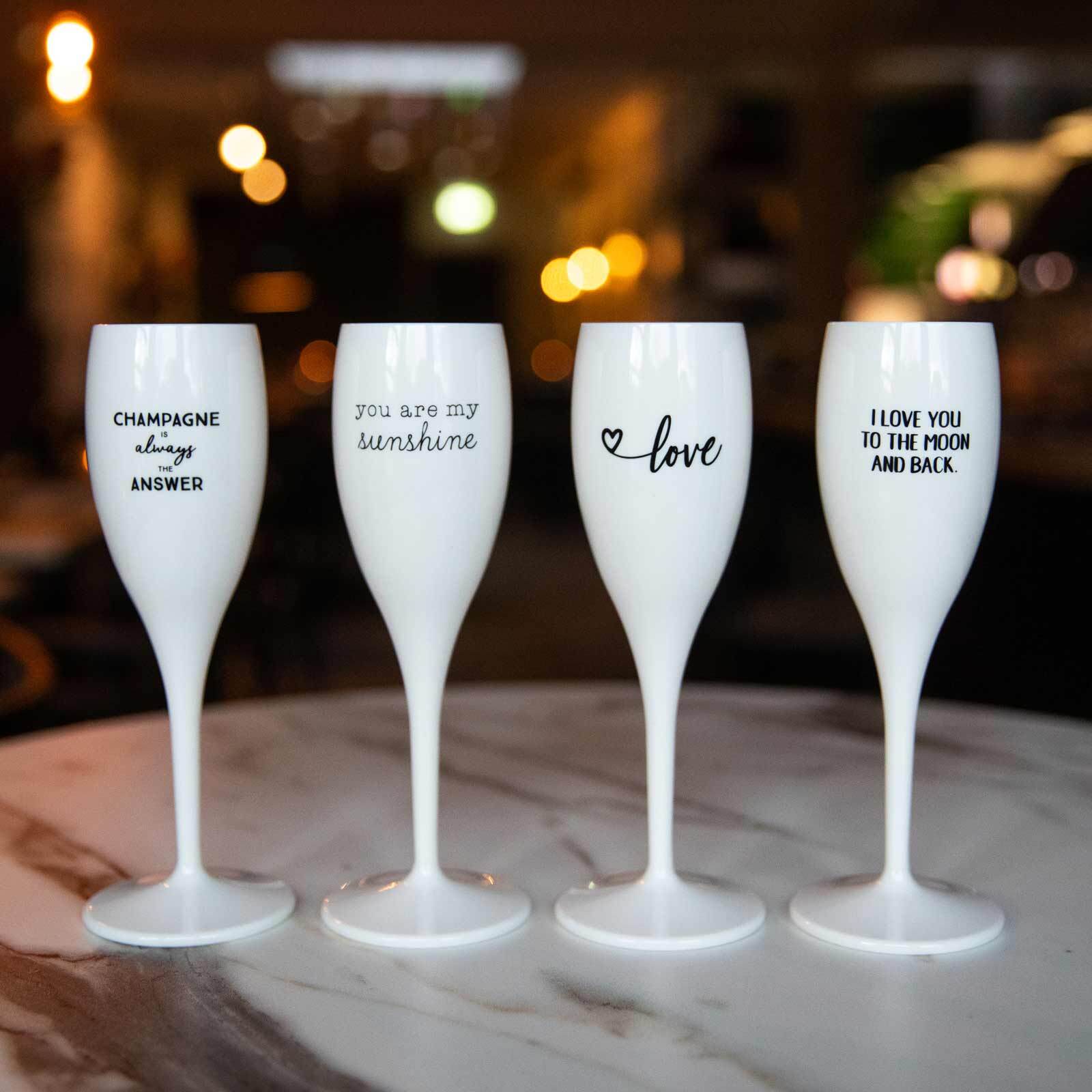 Koziol Sektglas Superglas mit Druck CHEERS NO. 1 100 ml