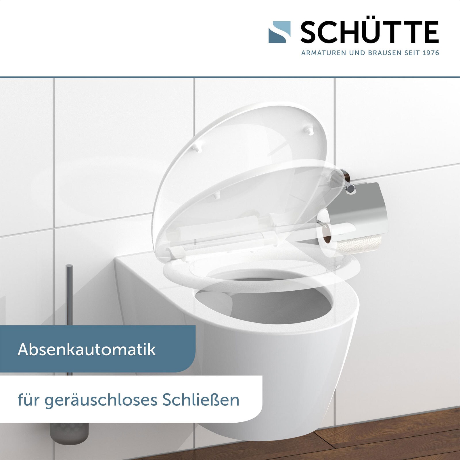 SCHÜTTE WC-Sitz Weiß Duroplast Absenkautomatik Schnellverschluss Befestigungsmaterial