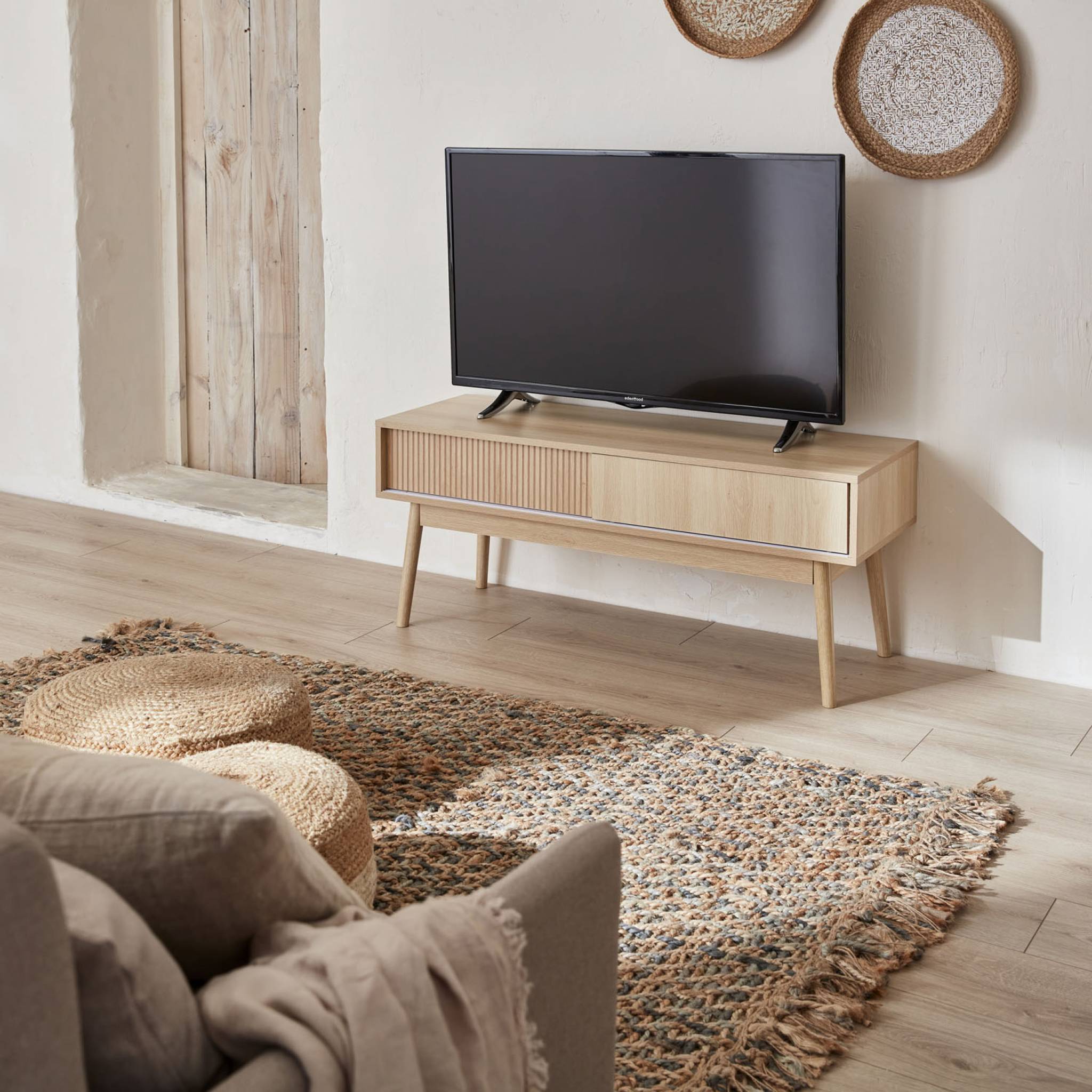 sweeek - TV meubel met 2 schuifdeurtjes - Linear