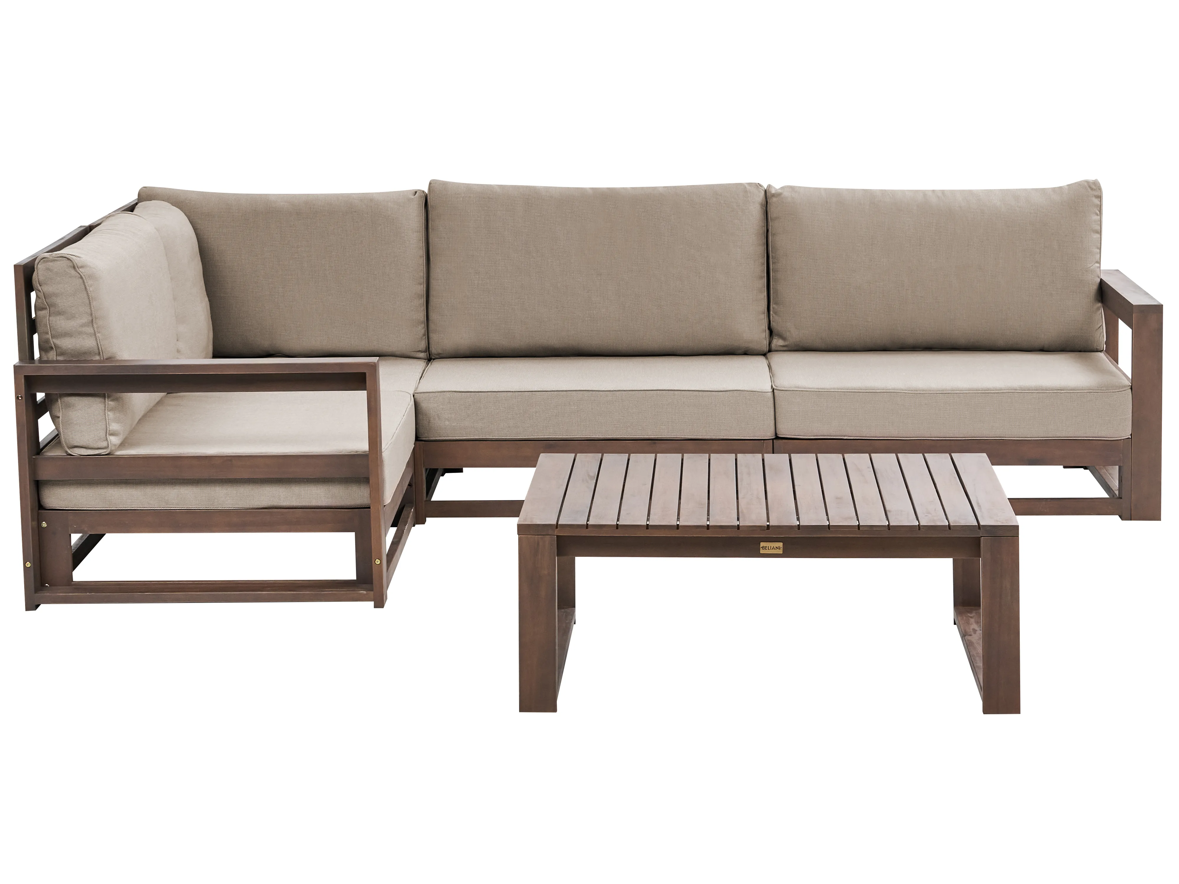 Tuin hoekloungeset met tafel 4-zits TIMOR rechtszijdig modulair Gecertificeerd acaciahout Donkerbruin