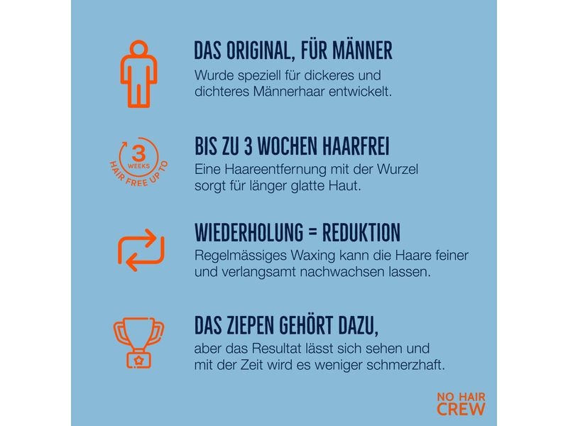No Hair Crew Wachsstreifen Body 20 Stück Kaltwachsstreifen für den Körper
