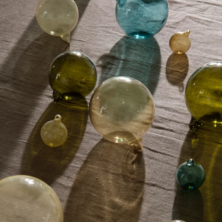 Ferm Living - Glass Baubles Christbaumkugeln, Medium, mehrfarbig hell (4er-Set)