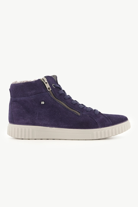 Jomos Leder-Sneaker, Zipper, Fleecefutter, Weite H