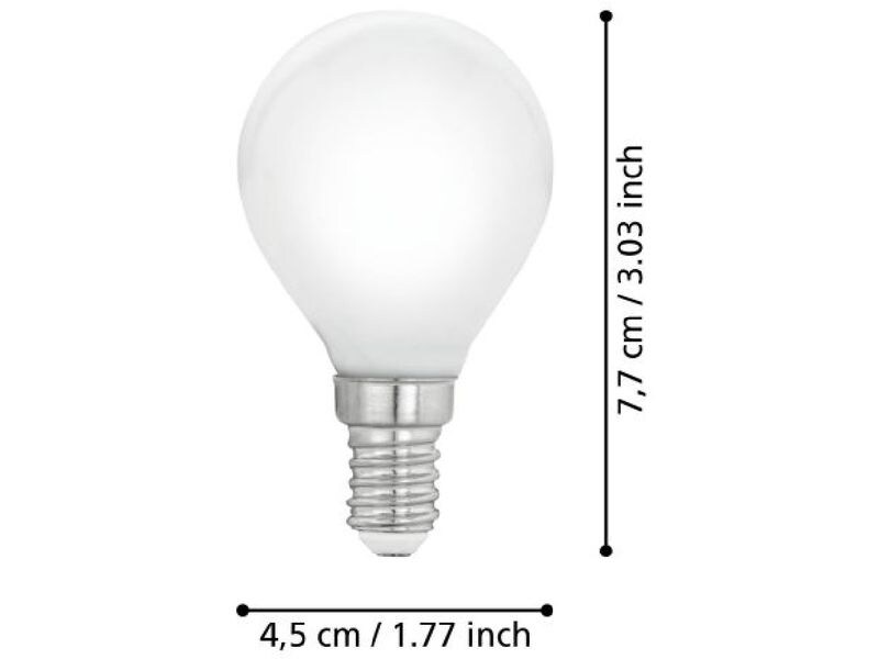 EGLO Leuchten Lampe 4 W E14 Warmweiss LED-Leuchtmittel mit weissem Glas