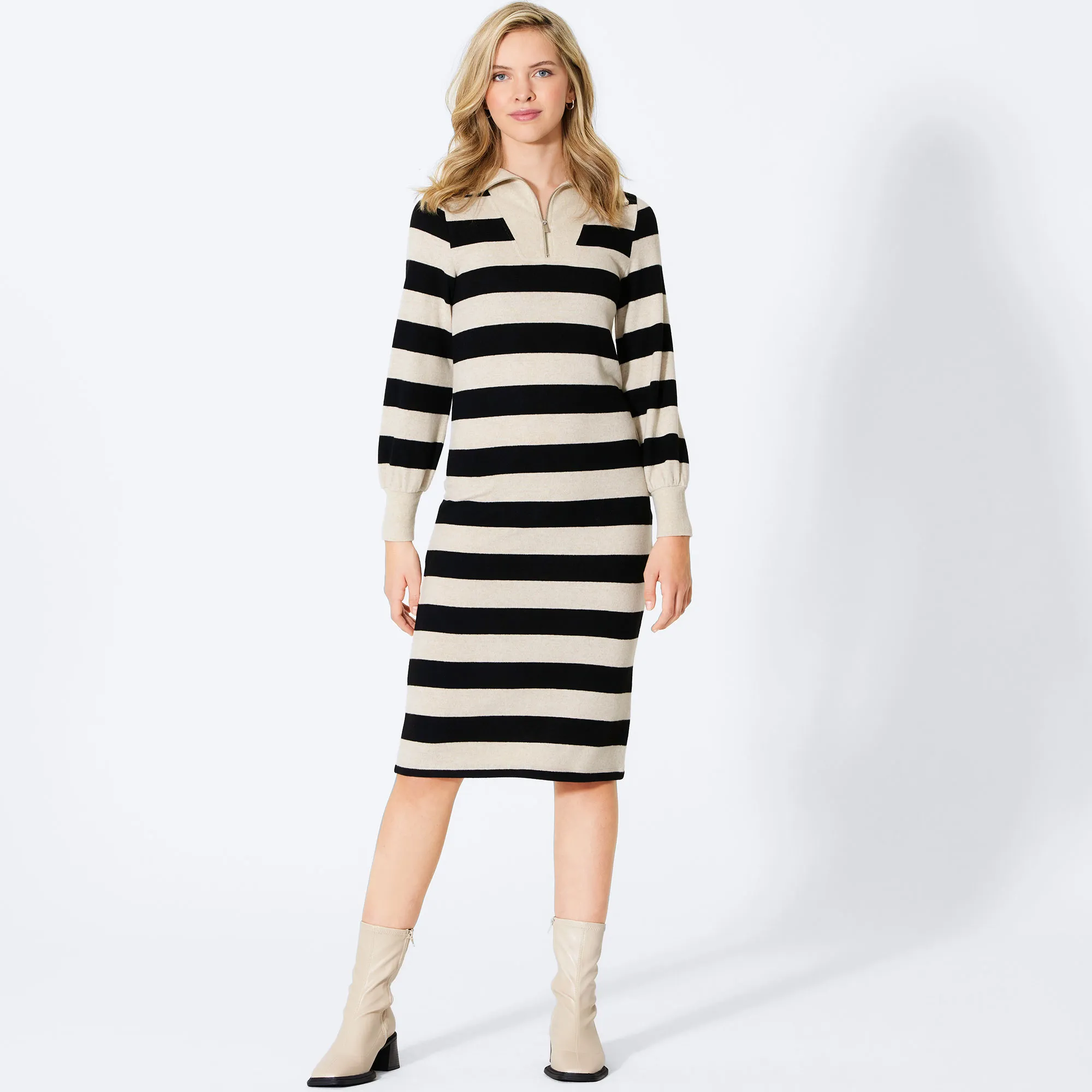 Damen-Kleid mit Troyer-Kragen