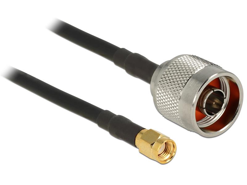 Delock Antennenkabel N-Type zu RP-SMA, 0.5 m Delock Antennenkabel N Stecker > RP-SMA Stecker CFD200 0.5 m low loss