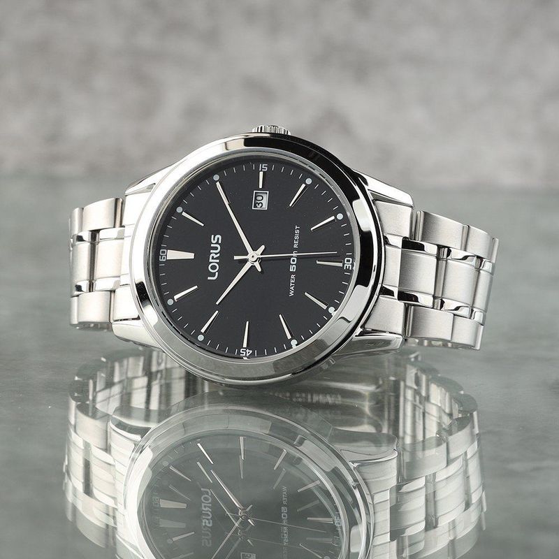 Lorus - RH995BX9 - Herenhorloge - Zwart - Roestvrijstaal - Waterdicht tot 10 ATM
