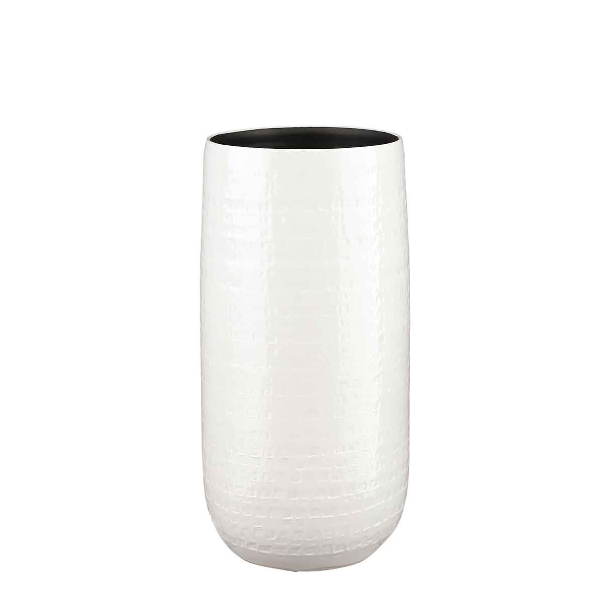 Mica decorations vase floyd - 25x25x50 cm - céramique - blanc