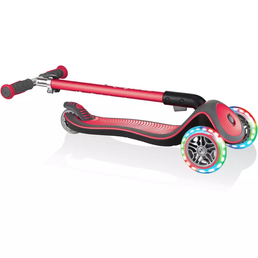 GLOBBER Scooter  ELITE DELUXE LIGHTS mit Leuchtrollen, rot