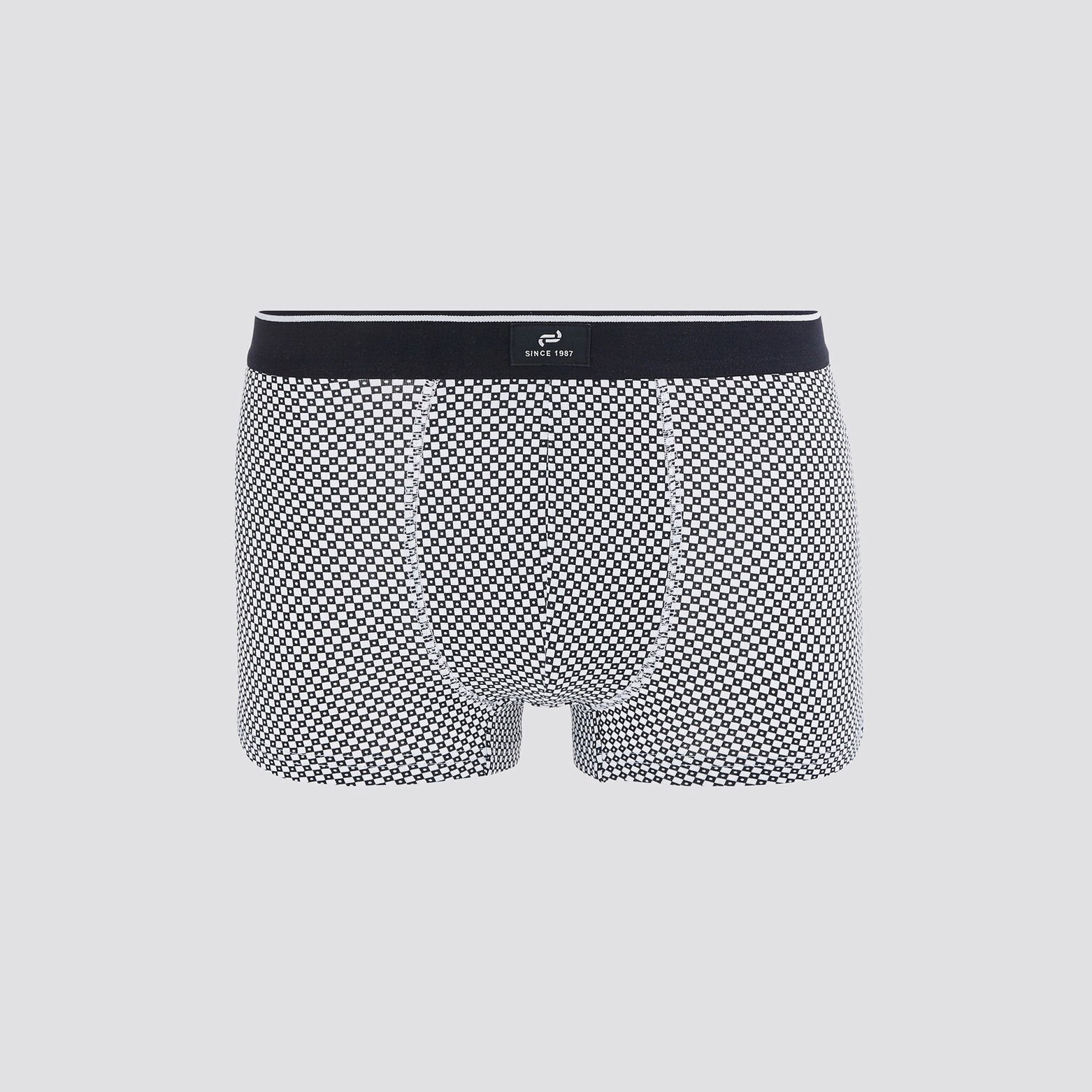 Lot de 5 boxers micromotifs coton issu de l'agri. Bleu foncé
