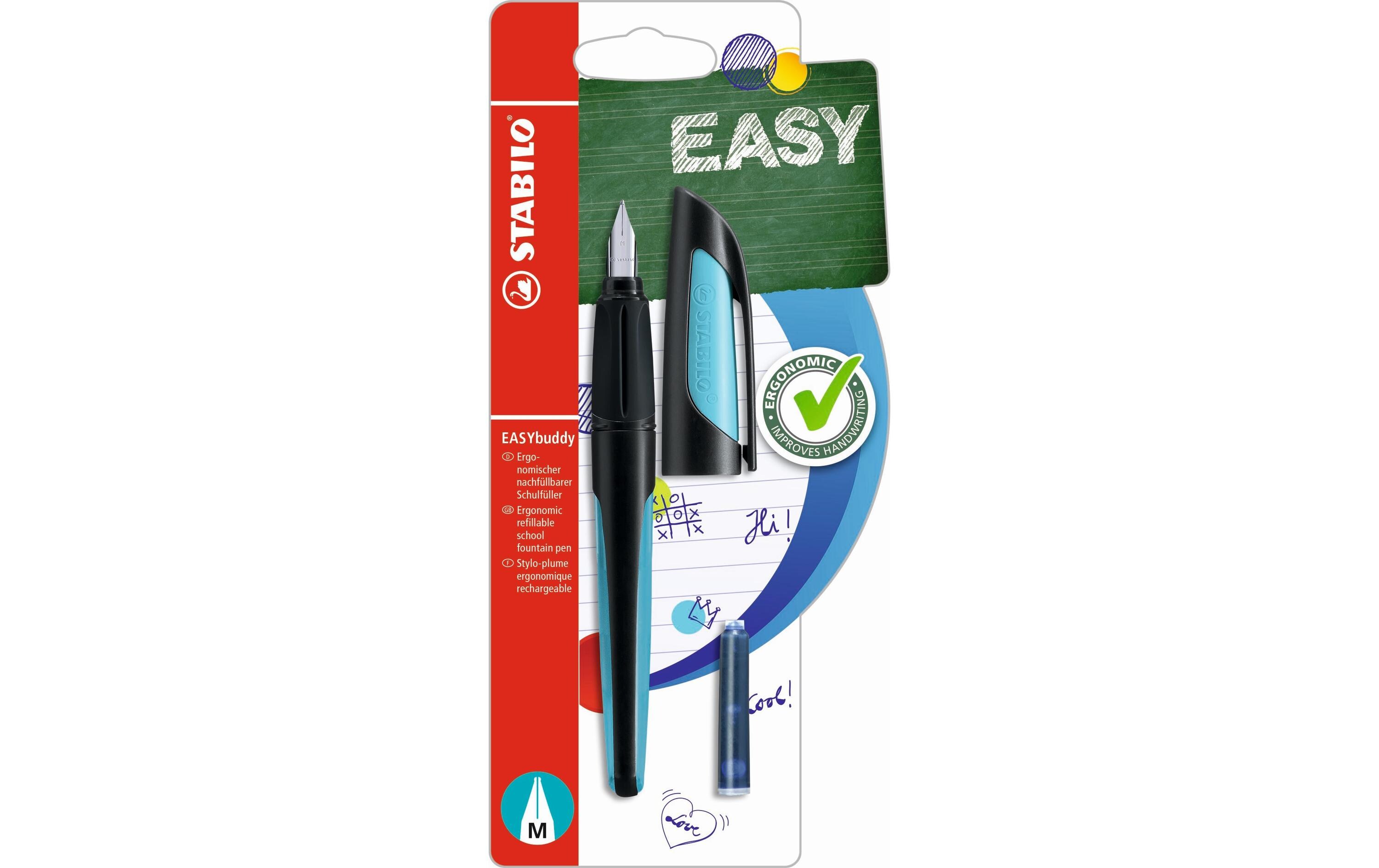 Füllfederhalter Easybuddy Medium (M), Blau/SchwarzErgonomischer Schulfülli