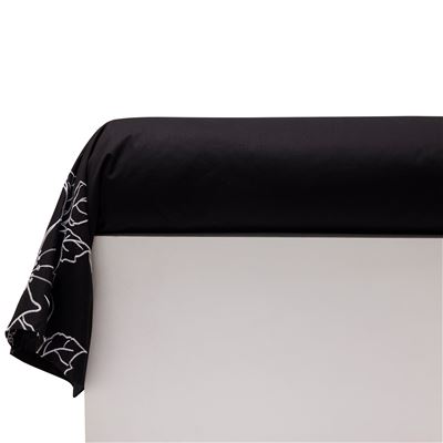 Linge de lit percale grandes fleurs brodées - BECQUET CRÉATION