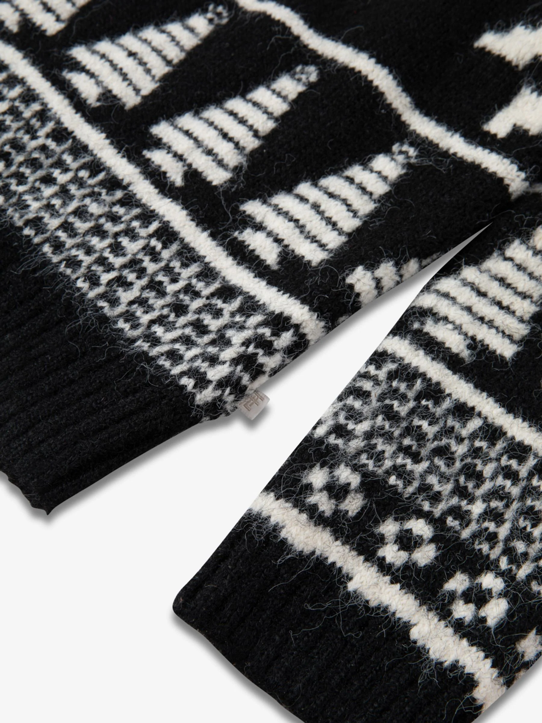 Zwart - The Little Tailor Kinder Chunky Tweekleurige Fairisle Kerstmis Trui