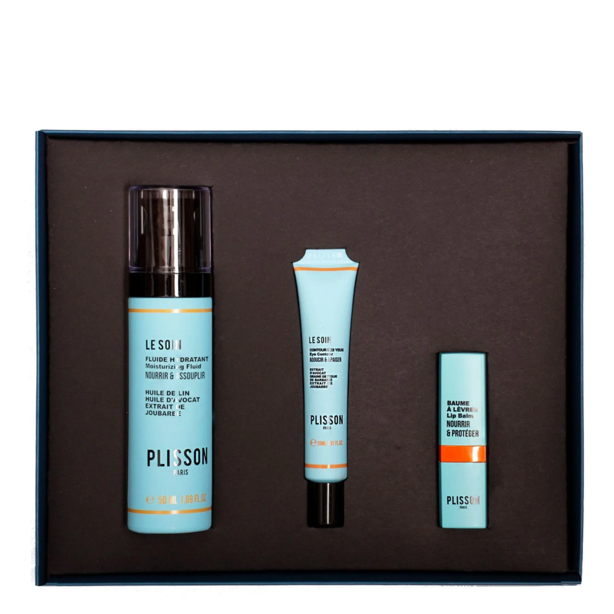 Plisson - Coffret Sweet Love Fluide Hydratant, Contour des Yeux & Baume à Lèvres- Homme